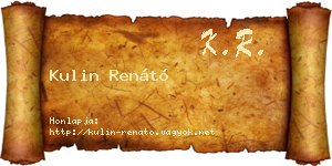 Kulin Renátó névjegykártya